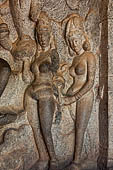 Mamallapuram - Tamil Nadu. The Varaha mandapa, panel of Gaya-Lakshmi